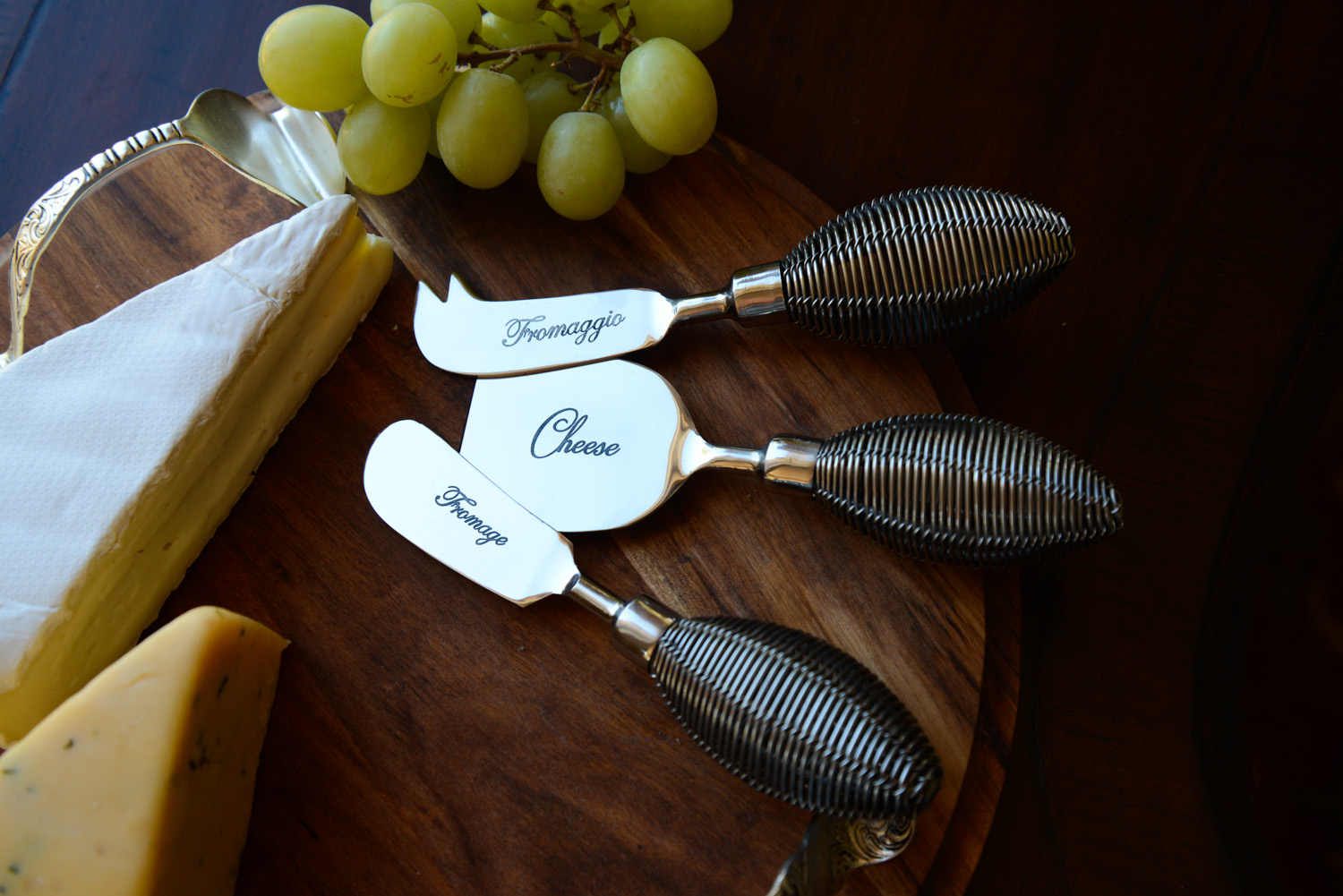 engraved Wrapped Wire Cheese Knife cheese set Set  knife